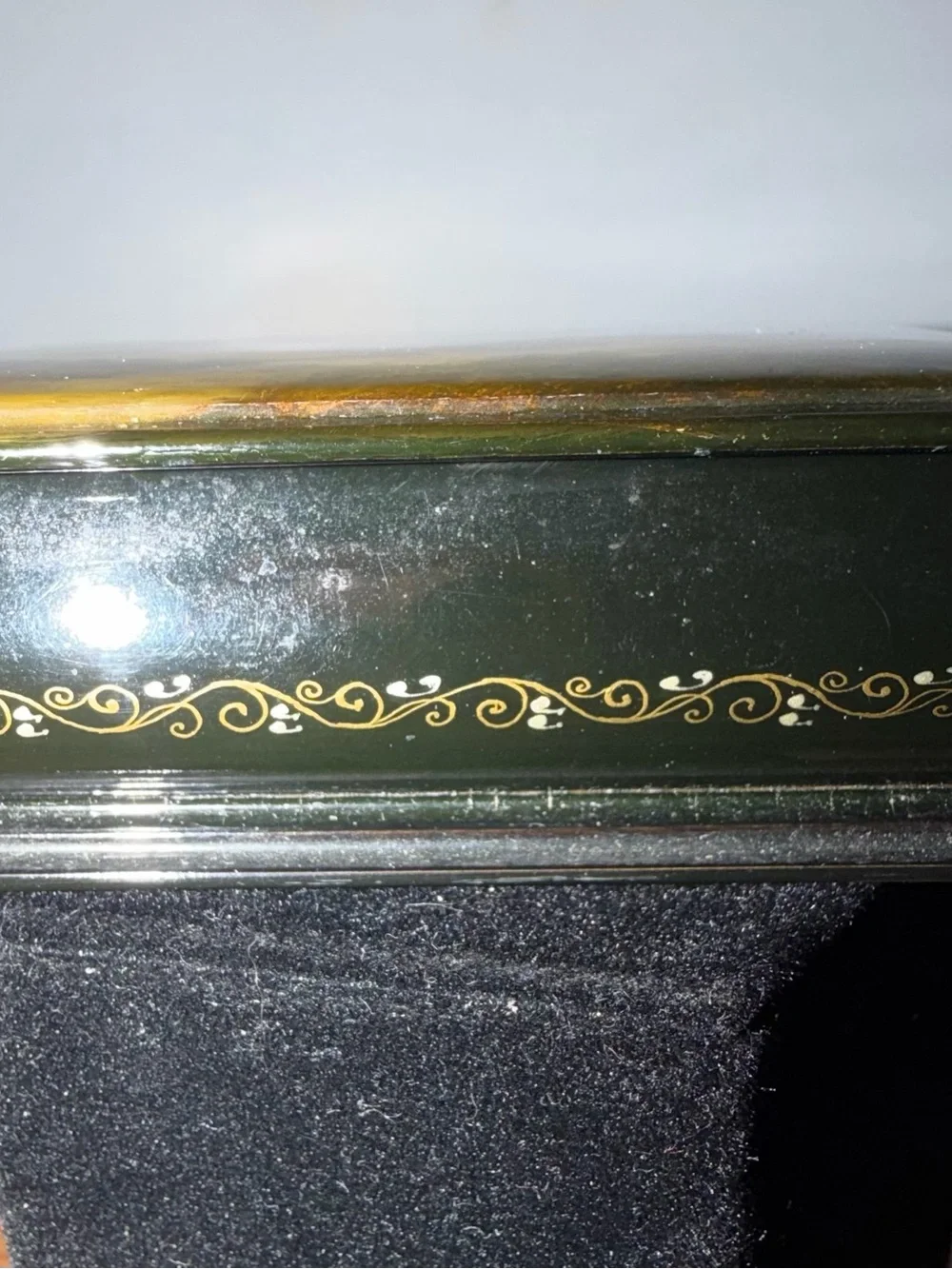 Hand painted Russian Lacquer Box, Rectangular - Vintage